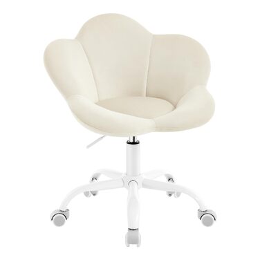 Дитячий стілець WOLTU для столу, комп'ютера, косметичного столика, регульований по висоті, оксамит, бежевий для дитячої кімнати та дому