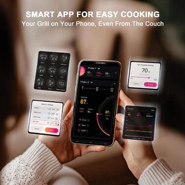 Цифровий термометр для м'яса – миттєвий термометр для гриля та продуктів харчування, бездротовий, ультратонкий зонд з двома датчиками 0,19 дюйма, Bluetooth 5.2, радіус дії 243,8 м, сповіщення через додаток, водонепроникний IP67 (набір з 4 зонди)