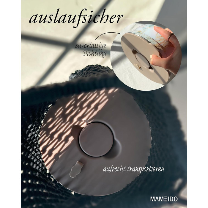 MAMEIDO Salatbox to go 1,5 л: ланчбокс з нержавіючої сталі, бенто-бокс з відділеннями, 1500 мл, Ivory Beige