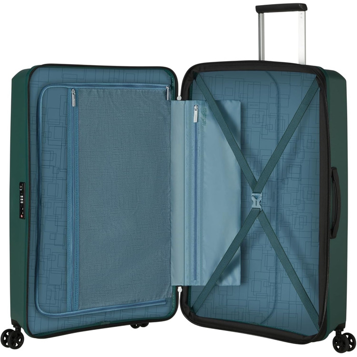 Валіза American Tourister Aerostep Spinner L, розширювана, 77 см, 101.5/109 л, зелена (Dark Forest)