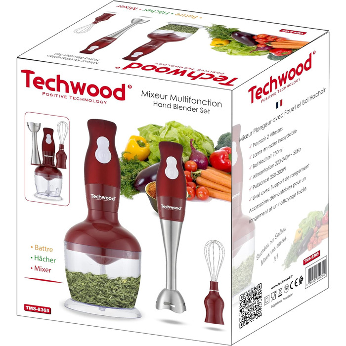 Блендер Techwood TMS-8365, 3-в-1, 300 Вт