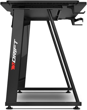 Ігровий стіл DRIFT GAMING DRDZ75 з карбоновою поверхнею, великим килимком, підставкою для чашок та навушників, регульованими ніжками, чорний