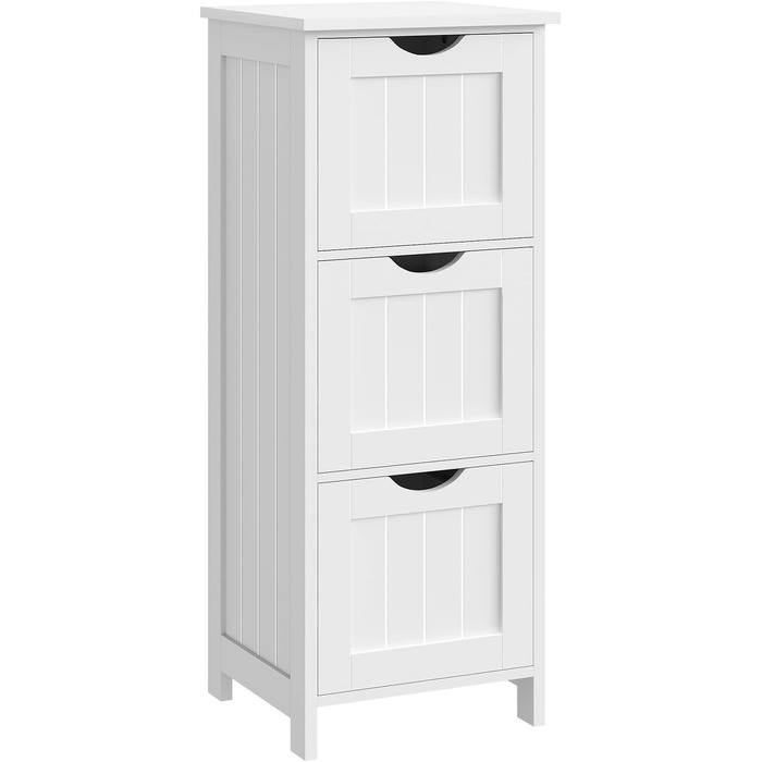 Шафа для ванної кімнати WOLTU, вузька шафа з 3 висувними ящиками, 32 x 30 x 81 см, для ванної, вітальні, спальні, кухні, сучасний дизайн, білий колір, BZS123ws