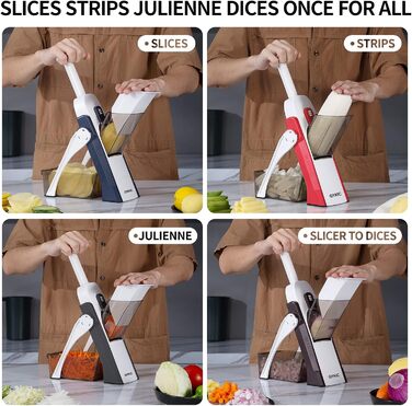 Регульований овочевий слайсер-мандліна для нарізки овочів та картоплі (рожевий)