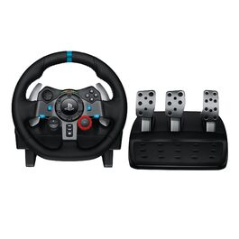 Logitech G29 Driving Force Racing Wheel – Ігровий кермо з Force Feedback для PS5, PS4, PC, Mac. Шкіряне кермо, педалі з нержавіючої сталі.