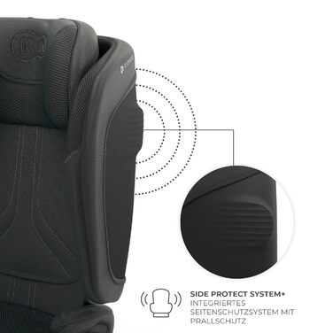 Автокрісло Kinderkraft UNITY 2 i-Size, 100-150 см, 3,5-12 років, регульована підголівник, AIR FLOW, 5 положень спинки, чорний