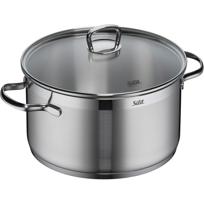 Набір каструль Silit Toskana Induktion 4 шт. з нержавіючої сталі, з кришкою з термостійкого скла, антипригарне покриття відсутнє