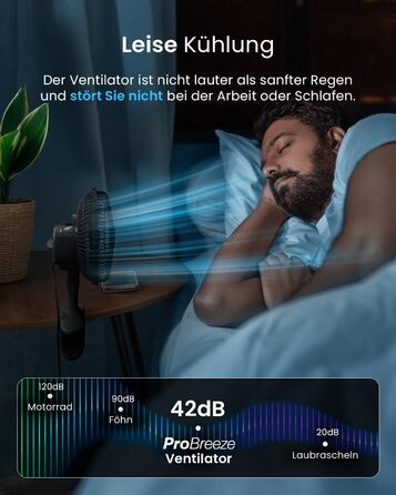 Вентилятор Pro Breeze AirFlo Standventilator 109 см з пультом та LED-дисплеєм – 2 режими, осциляція, 29 дБ, регулювання висоти, енергоефективний для спальні, офісу та дому (Чорний)