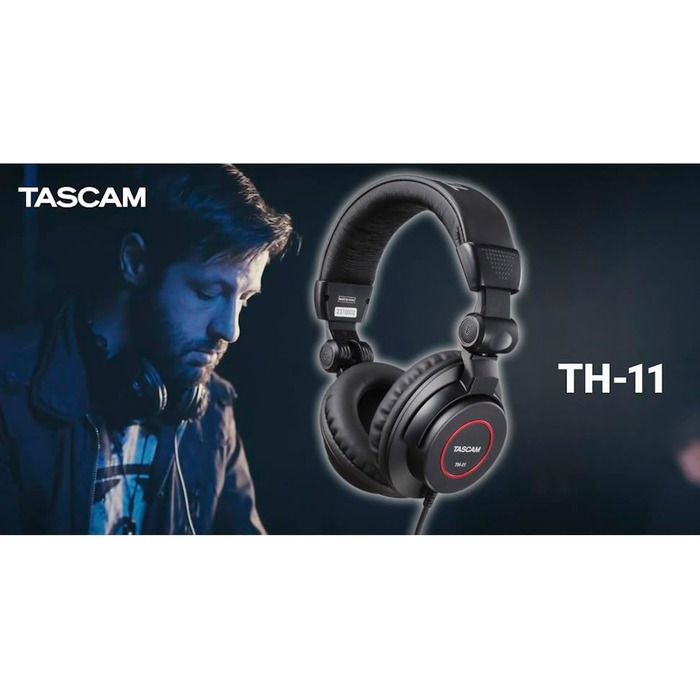 Студійні навушники TASCAM TH-11, чорні/червоні