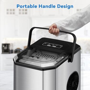 Льодогенератор Eiswürfelmaschine 120W, 9 кубиків за 6 хв, 11.8 кг/24 год, самоочищення, з лопаткою та кошиком для вечірок, офісу, бару, кемпера, 2.3 л