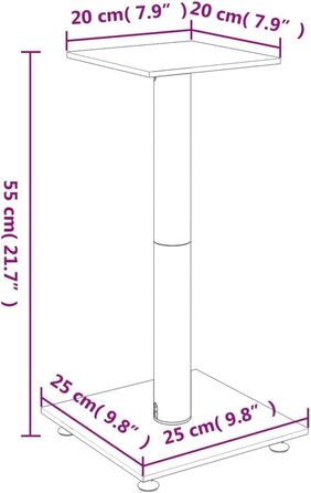 Стійка для динаміків vidaXL 2 шт., Стійка для динаміка з 1 колонкою, нековзні ніжки, срібло із загартованого скла