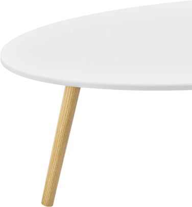 Журнальний столик Viborg 109,5 x 59,5 x 39,5 см Журнальний стіл МДФ Масив дерева Білий