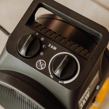 Електричний обігрівач-вентилятор Lehmann Thermoventilator | 3000 Вт | 3 режими | термостат | нахил | ручка для перенесення | для невеликих приміщень