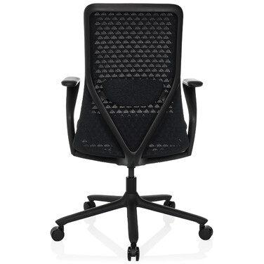 Офісне крісло VERVIO з 3D-сіткою на спинці / тканинний сидіння, чорний колір, hjh OFFICE