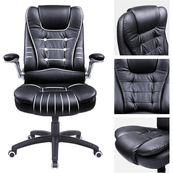 Крісло для керівника з оббивкою зі штучної шкіри за замовчуванням