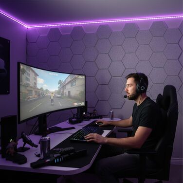 Набір шестикутних акустичних панелей Relaxdays, самоклеючі