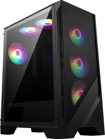 Корпус для ПК MSI MAG Forge 120A Airflow, Mid-Tower, ATX, підтримка RTX 40, Auto-RGB вентилятори, магнітні пилові фільтри, загартоване скло, USB 3.2 Gen1 Typ-A