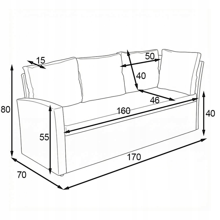 Комплект садових меблів із техноротанга EMWOmeble, сірий, 5 предметів