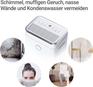 SUNTEC DryFix 20 – Електричний осушувач повітря для дому до 63 м² (20 л/день) 3-в-1: осушувач, очищувач повітря, сушарка для білизни