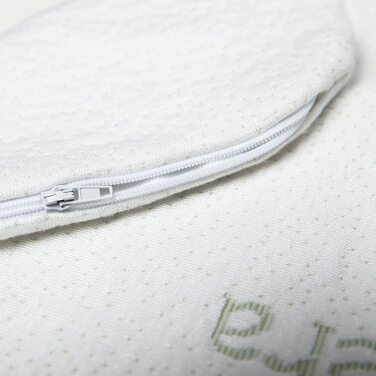 Аква-текстиль Toledo Visco Pillow 70x36x15 см Віскозна подушка для шиї Ортопедична подушка Гелева поролонова подушка (змінний чохол висотою 15 см, біле алое вера)