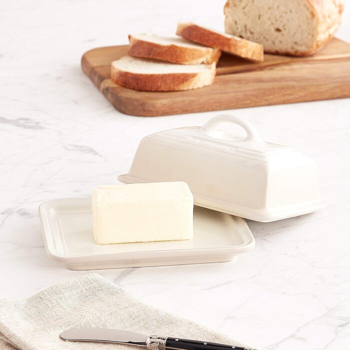 LE CREUSET Контейнер для масла Steinzeug, 900 г, 17 x 12.5 x 9 см, кремовий