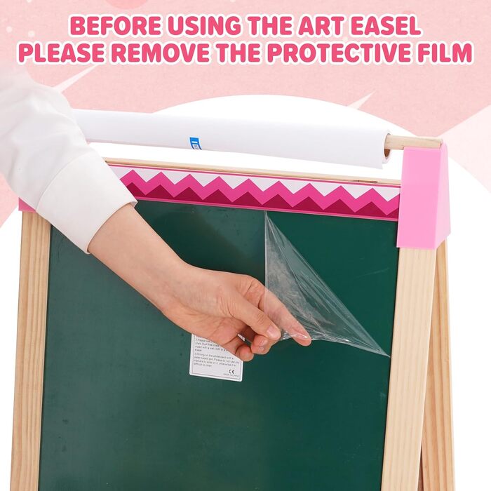 Дитяча мольберт Kinder Staffelei з рулоном паперу, двосторонній, складний, регульована висота, 92 аксесуари, подарунок для дітей