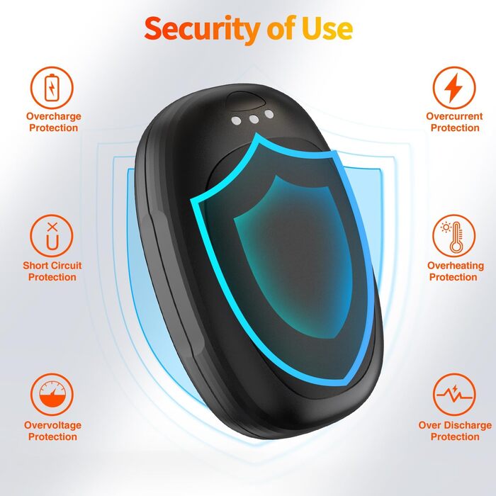 Електричні грілки для рук, 2 шт. - багаторазові, з 3 режимами нагріву, для дітей та дорослих, чорного кольору