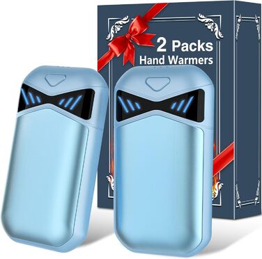 Електричні грілки для рук DDKJ, 2 шт., 7000mAh, з магнітом, 3 режими нагріву до 55°C, для дітей, чоловіків, жінок (блакитні)