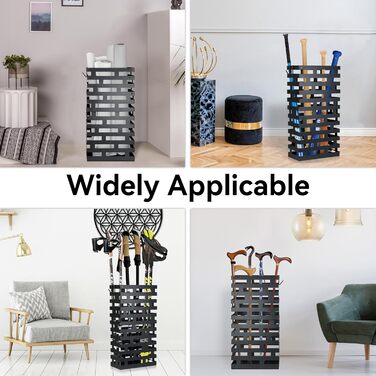 Підставка для парасольки, біла, велика металева з піддоном та гачками, 58,4 см, для дому, офісу, готелю