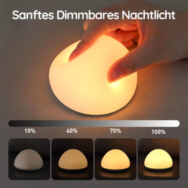 Нічник дитячий JolyWell RGB, силіконовий, USB акумулятор, з таймером, димування, сенсорний, для ліжечка, декор кімнати, подарунок білий