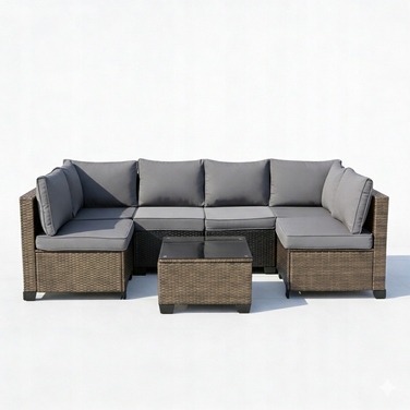 Комплект садових меблів із техноротанга MTG Trade Group, бежевий, 7 предметів