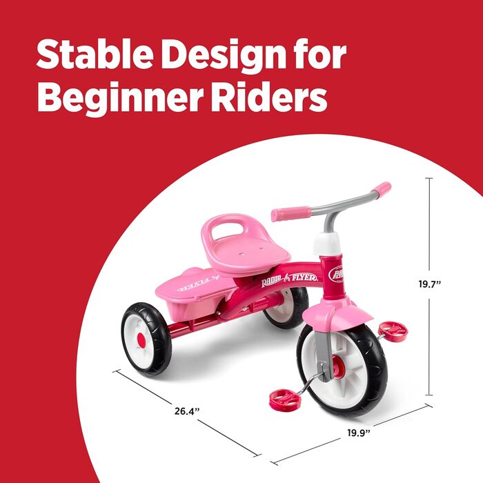 Триколісний велосипед Radio Flyer для малюків 2,5-5 років, рожевий