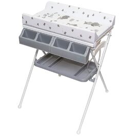 ib style® KOA: Комод для переодягання з ванночкою 2-в-1 | Зручний, складаний | Для малюків | Сірий MY LITTLE FARM