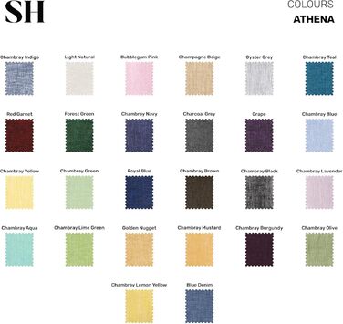 Набори для сервірування столу Solino Home Athena з чистої льону, блакитні, 35,6 x 48,3 см, 4 шт. – 100% льон, ручна робота, можна прати в пральній машині