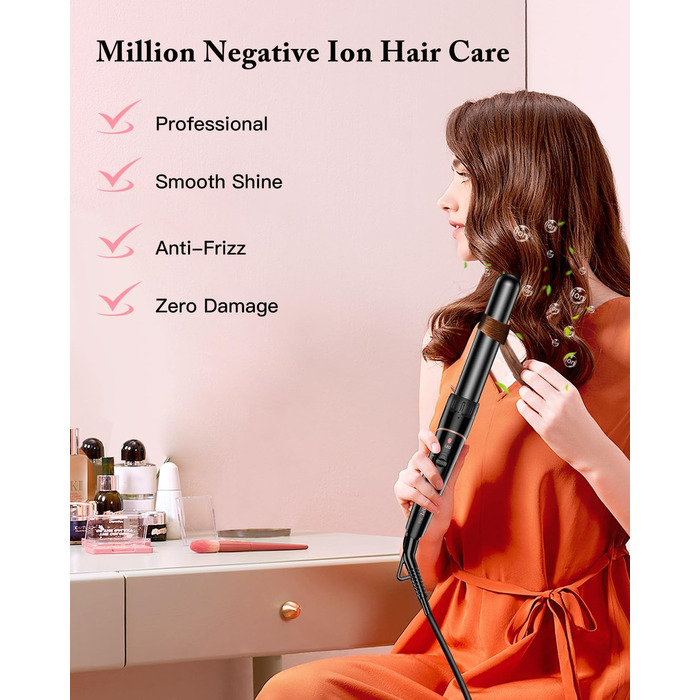 BESTOPE PRO Локкенштаб 6-в-1: великі та малі локони, різні насадки, регулювання температури, чорний