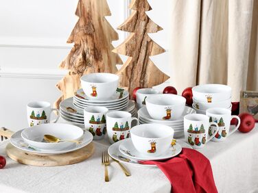 CreaTable Набір посуду Luna, 18 предметів для 6 осіб. Комплект для сніданку з порцеляни, придатний для миття в посудомийній машині та використання в мікрохвильовій печі.