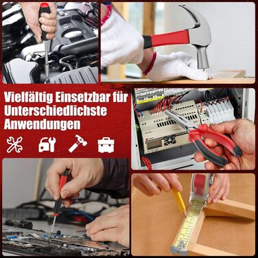 Набір інструментів Sundpey 379 предметів у кейсі з висувним ящиком, універсальний набір для дому та ремонту, червоний (132 предмети)