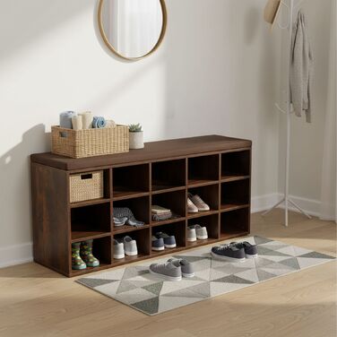 Підставка для взуття Relaxdays з м'яким сидінням та відкритими полицями