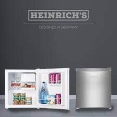 Холодильник для напоїв HEINRICHS 45L: компактний, тихий (39db) з окремим охолоджувальним відсіком. Ідеально для офісу, кемпінгу, саду, відпочинку на природі (білий, Alpinweiß)