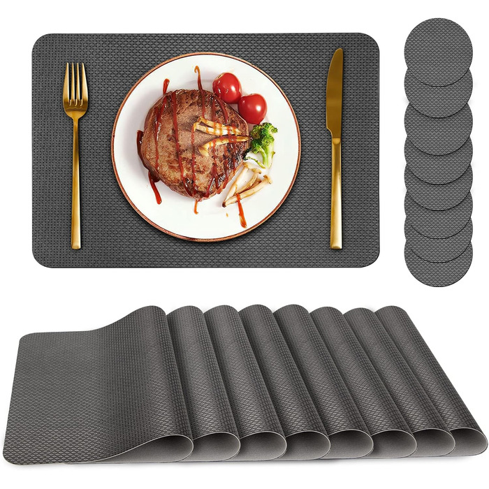 Набори серветок на стіл, 6 шт., чорні, миючі, підставки під тарілки, серветки для дітей, осінні, шкіряні, підставки під тарілки