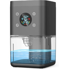 Електричний осушувач повітря 1800 мл - тихий осушувач для дому з функцією відтавання, очищення повітря та захистом від вологи. Ідеально для спальні та ванної кімнати (білий/чорний)