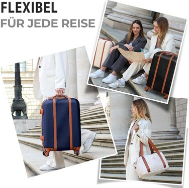 Набір валіз FERGÉ Milano 5-ти частинний (3 розміри) + сумка + органайзер - чорний