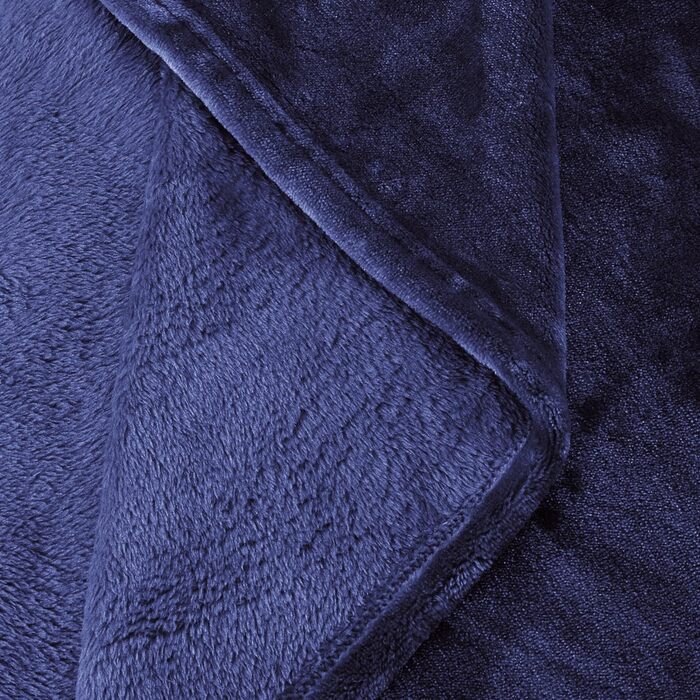 Ковдра, оксамитова м'яка плюшева - - (168 x 229 см (упаковка з 2 шт. ), темно-синій)