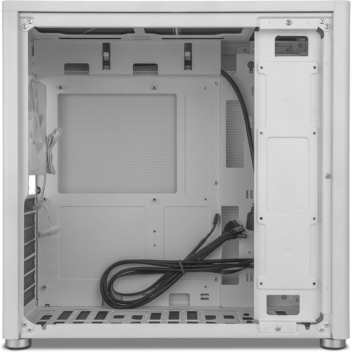 YEYIAN Hussar Plus повнорозмірний корпус для ПК ATX/Micro ATX/Mini ITX із загартованим склом, прозора бокова панель, 1 вентилятор 120 мм