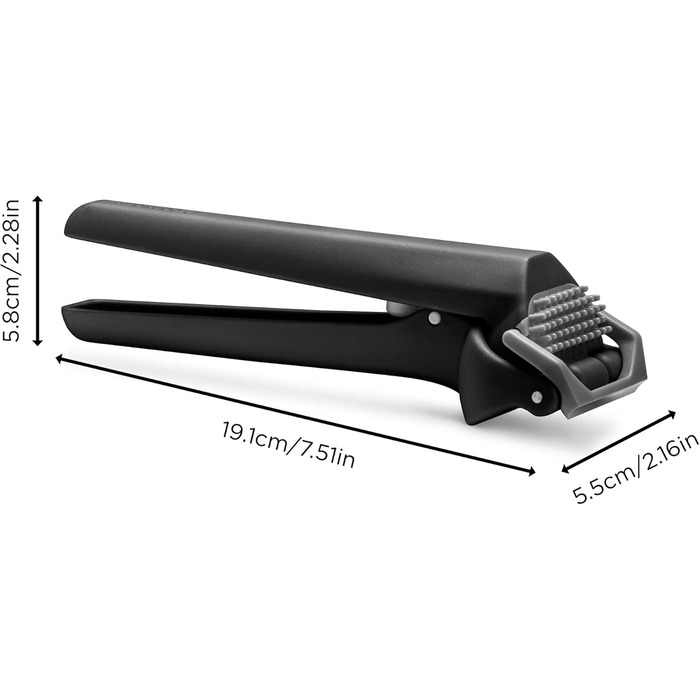 Dreamfarm GARJECT LITE: Прес для часнику з пластику, самоочищується, безпечний (BPA-free), чорний