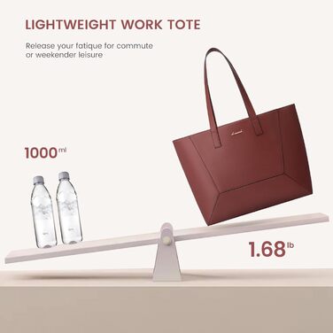 LOVEVOOK Сумка-шопер з натуральної шкіри, велика жіноча сумка на плечі, коричнева, для роботи та повсякденного використання