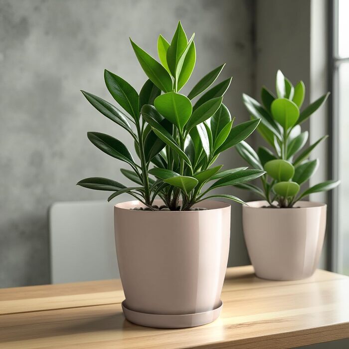 Набір горщиків для квітів KADAX (3 шт., 20 см, бежевий) – пластикові горщики для дому, підвіконня, кімнатних рослин та трав