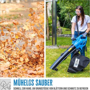 Güde GLS 3000 Vario: потужний листозбірник та подрібнювач листя (230 В, 3000 Вт, регулювання швидкості)