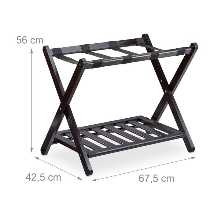 Підставка для валізи Relaxdays, складана, темно-коричнева