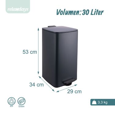 Відро для сміття Relaxdays, 30 літрів
